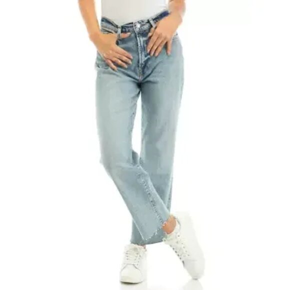 7 For All Mankind Logan Stovepipe Jeans Fringe Hem Ode to size 28 - Picture 1 of 6